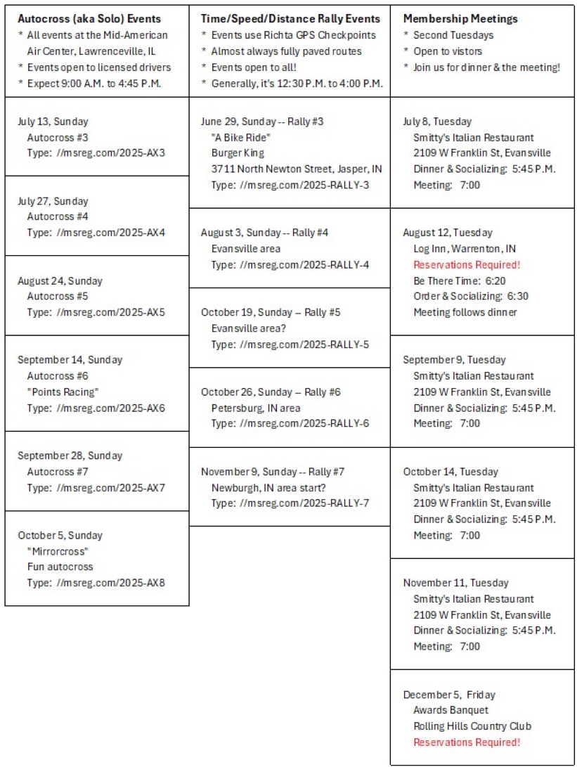 SIR 2025 Event Schedule Overview
