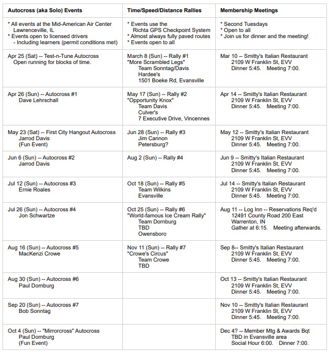 SIR 2026 Event Schedule Overview